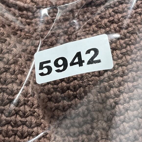 Willow Cardigan Sweater M Brown Heavy Knit Cotton Boho Lagenlook Wooden Buttons - Picture 14 of 14